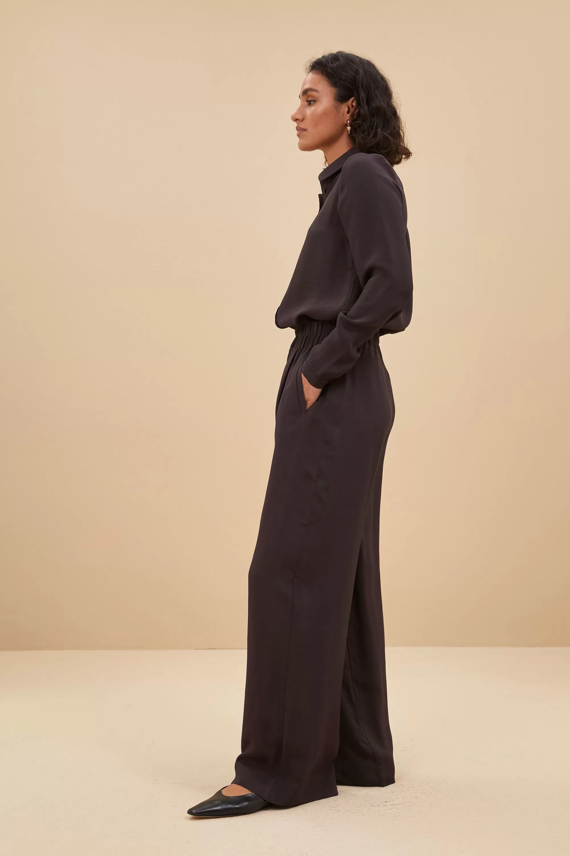 Discount benji satin stripe pants | cafe noir Broeken