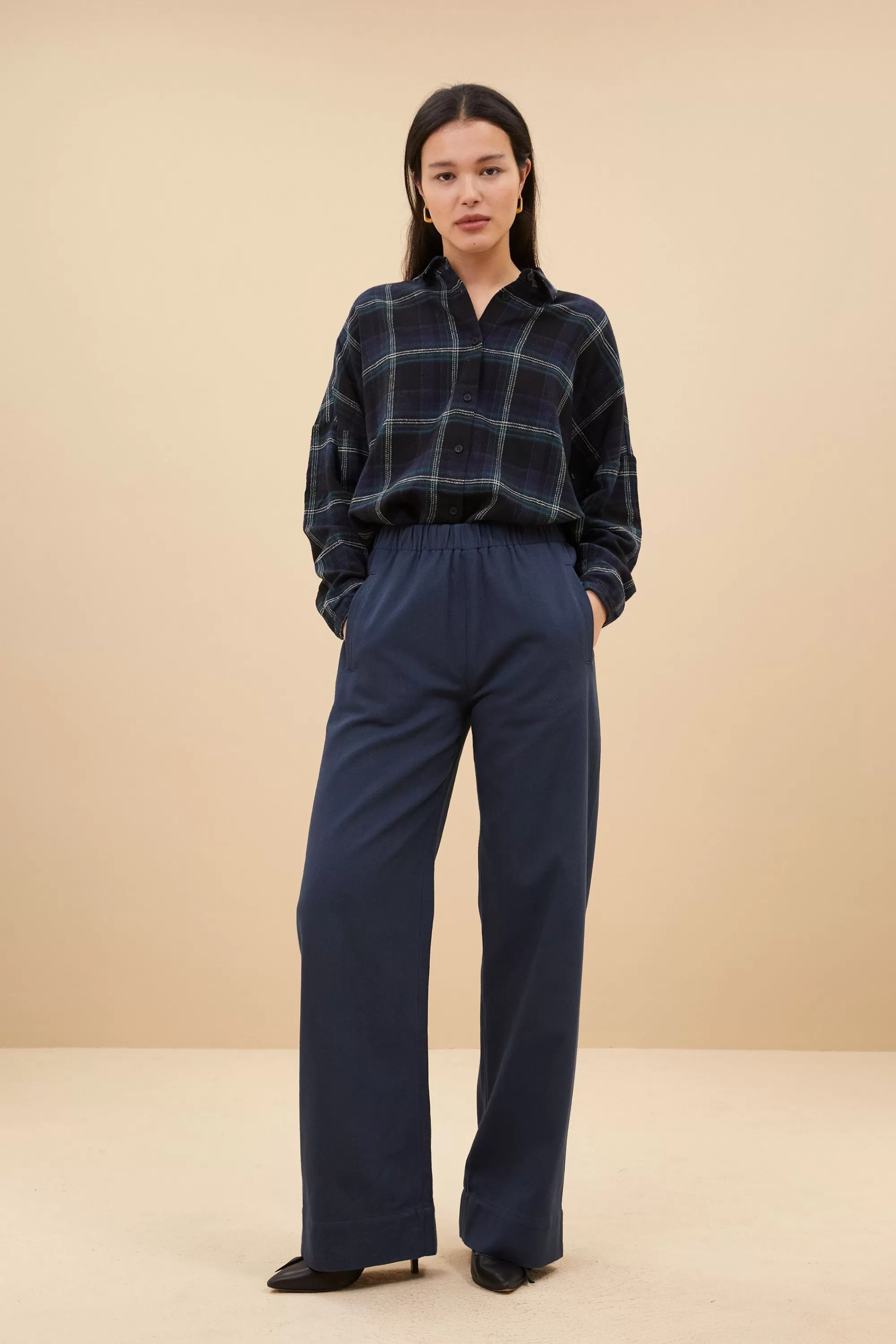 Sale check blouse | dark green Blouses