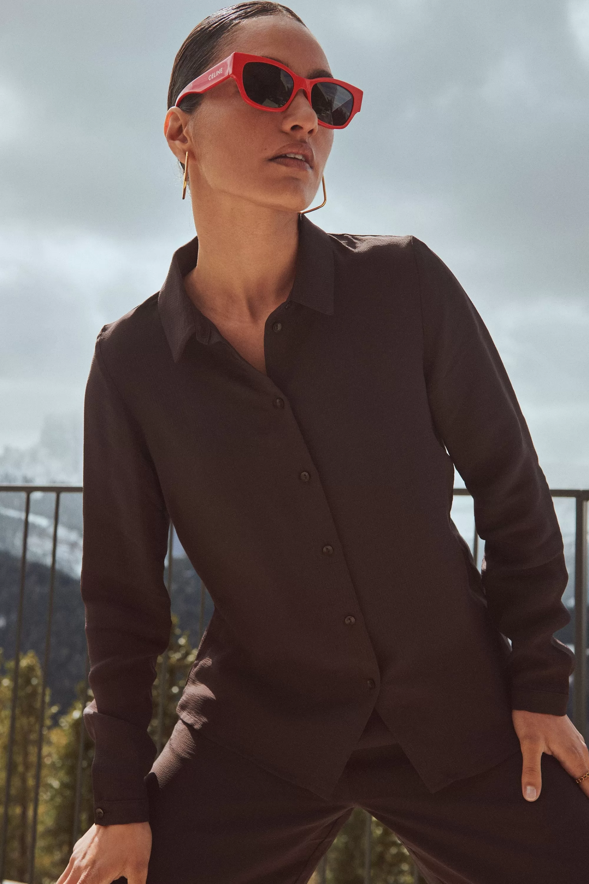 Sale donna satin stripe blouse | cafe noir Blouses
