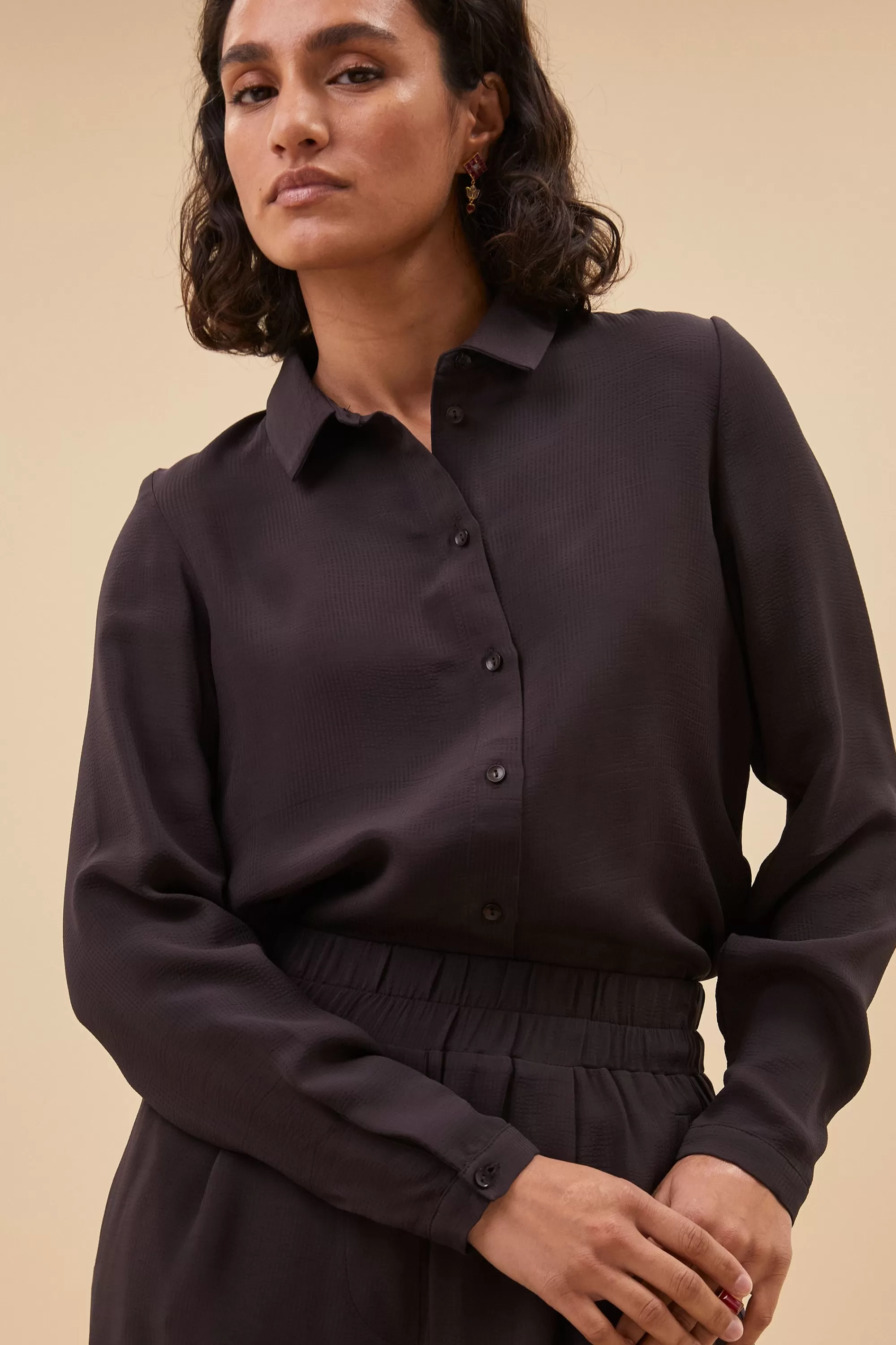 Sale donna satin stripe blouse | cafe noir Blouses
