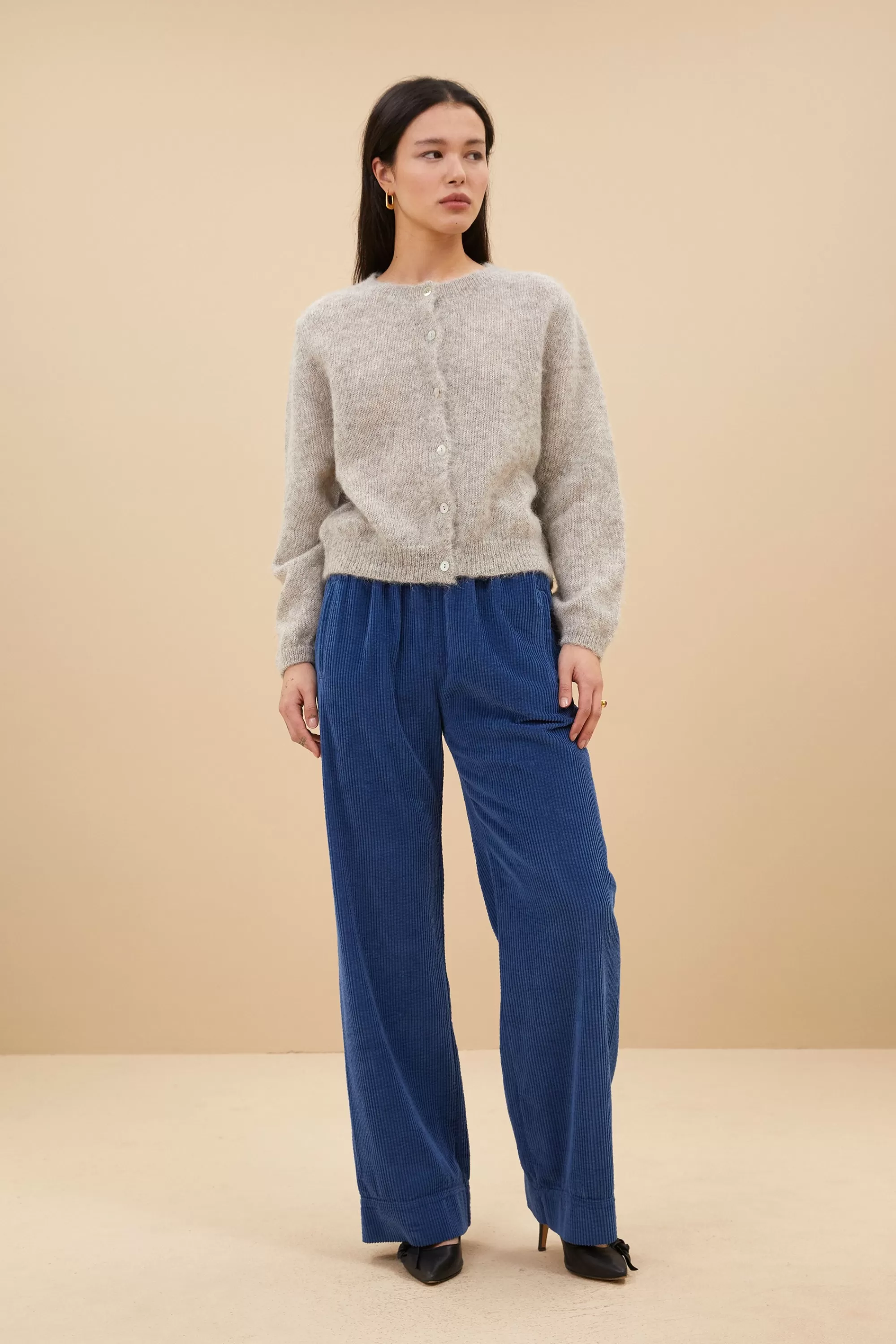 Shop mees cord pants | bright oil blue Broeken