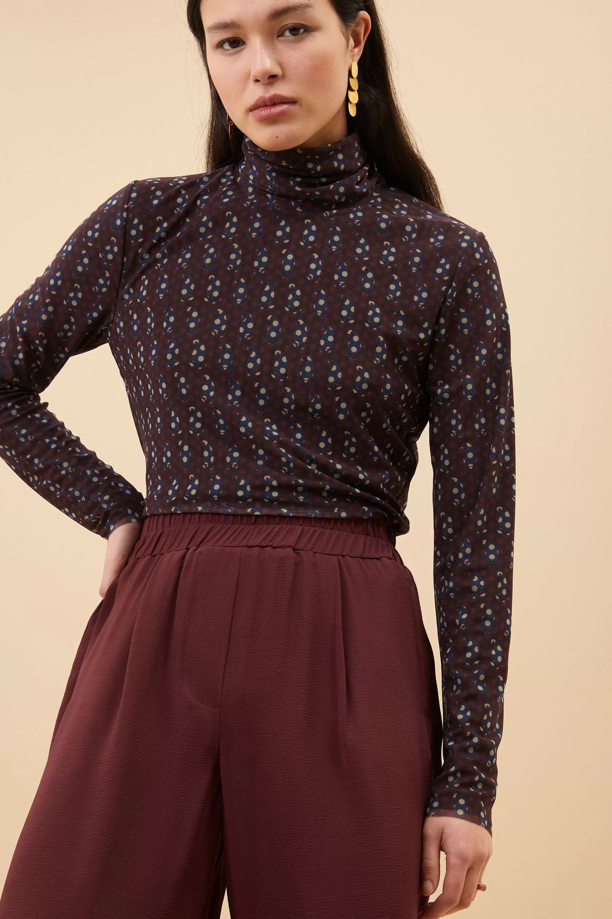 Sale mesh paisley top | paisley dots Tops & Shirts