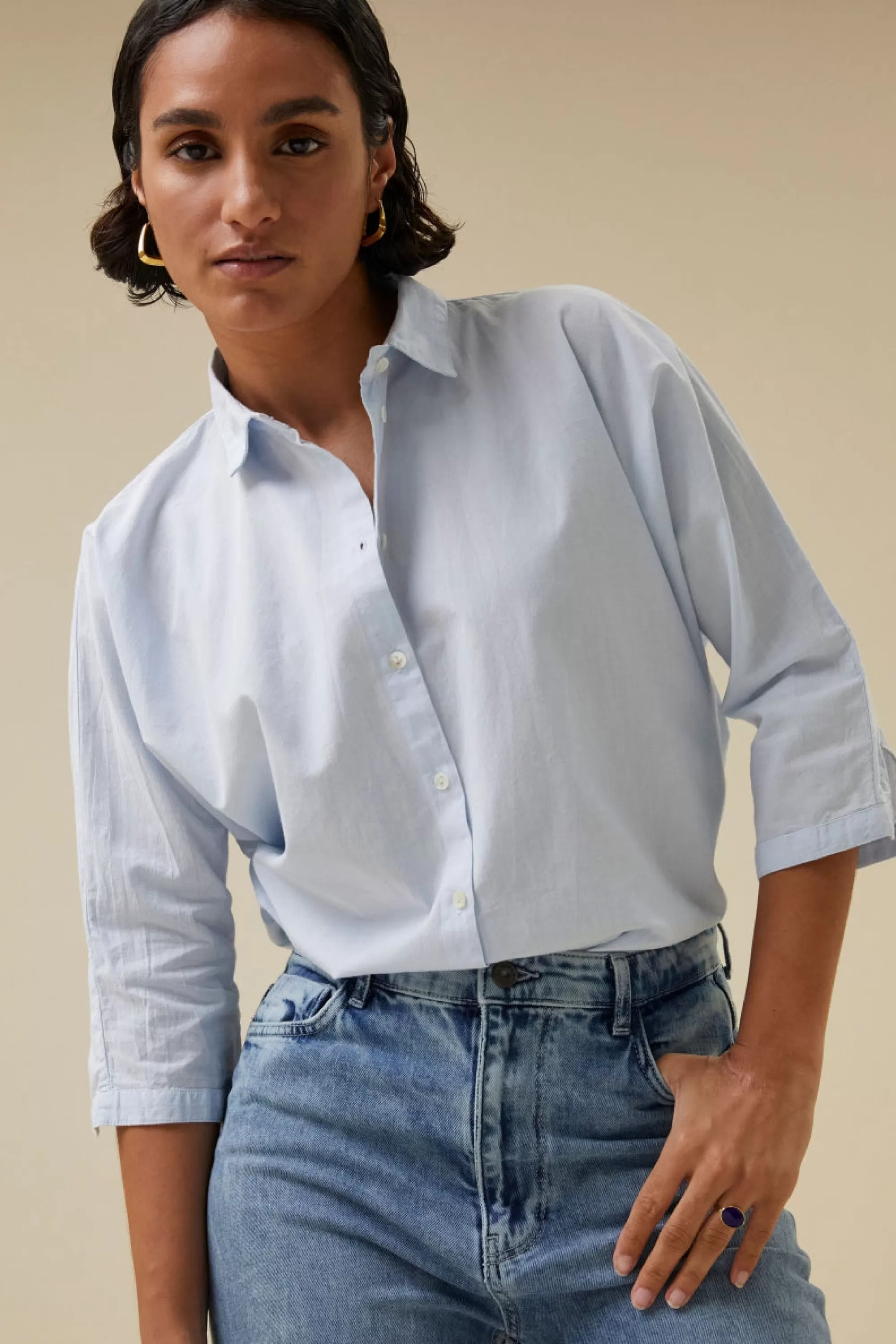 Flash Sale norel chambray blouse | light blue Blouses