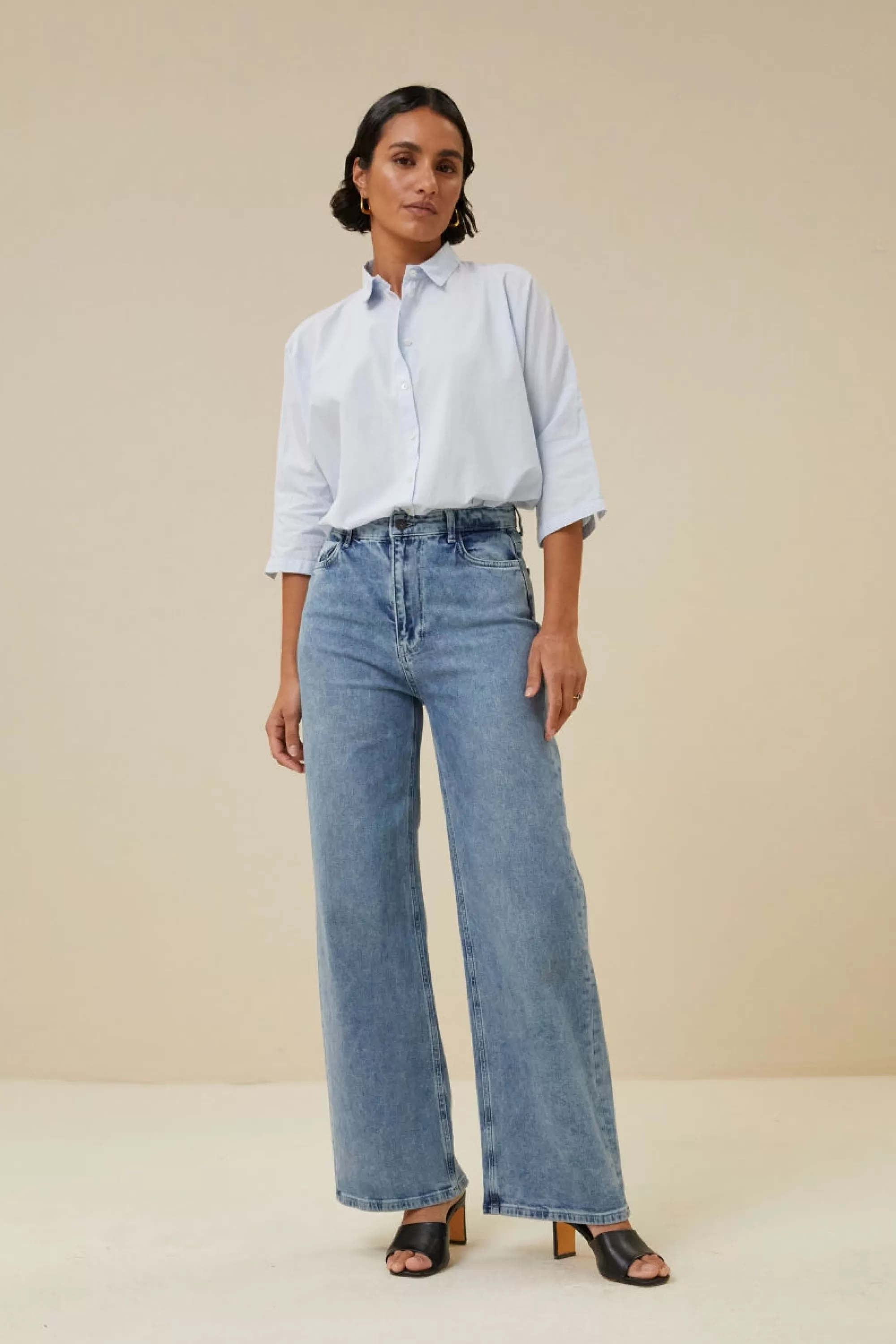 Flash Sale norel chambray blouse | light blue Blouses