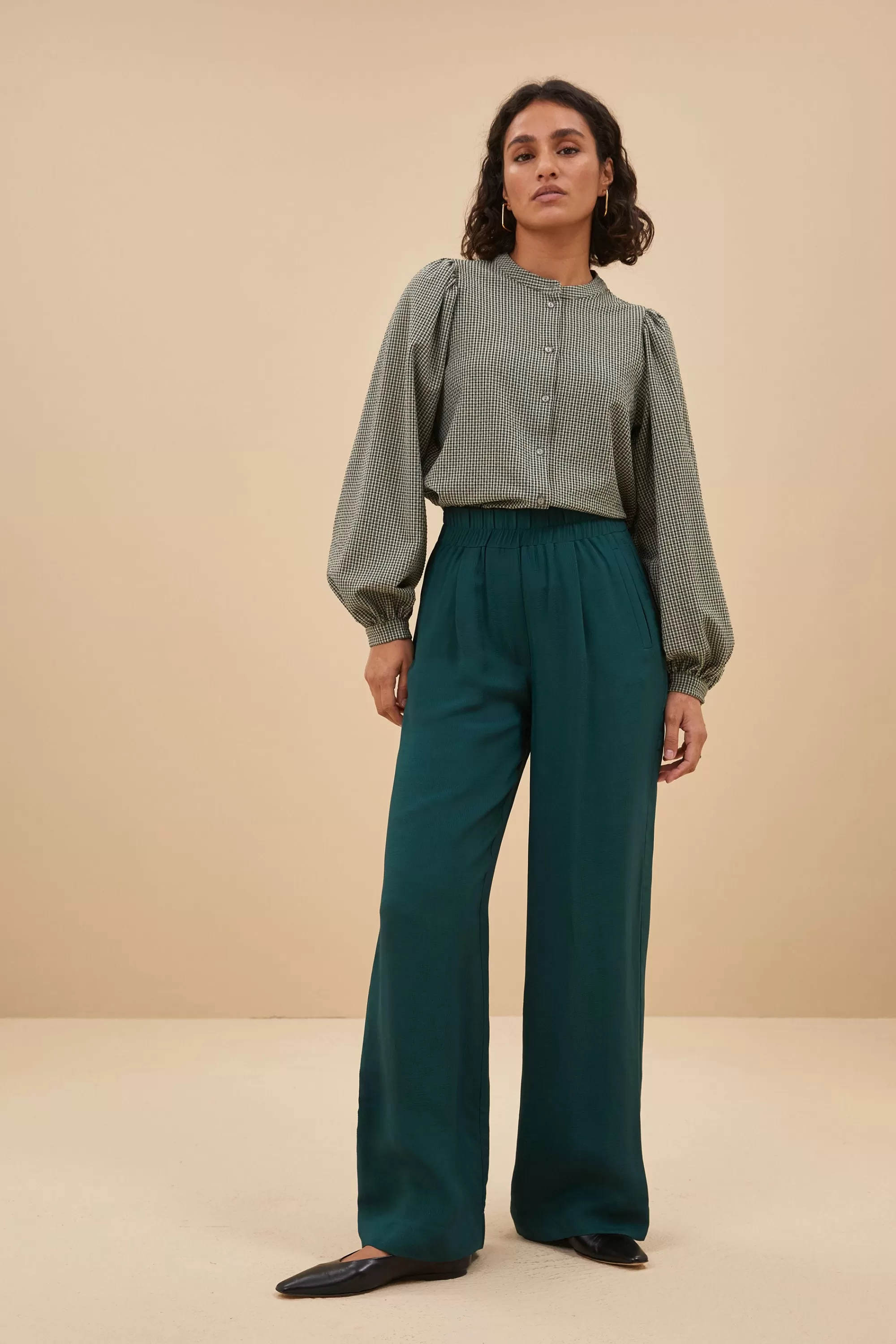 New rikki small check blouse | small check Blouses