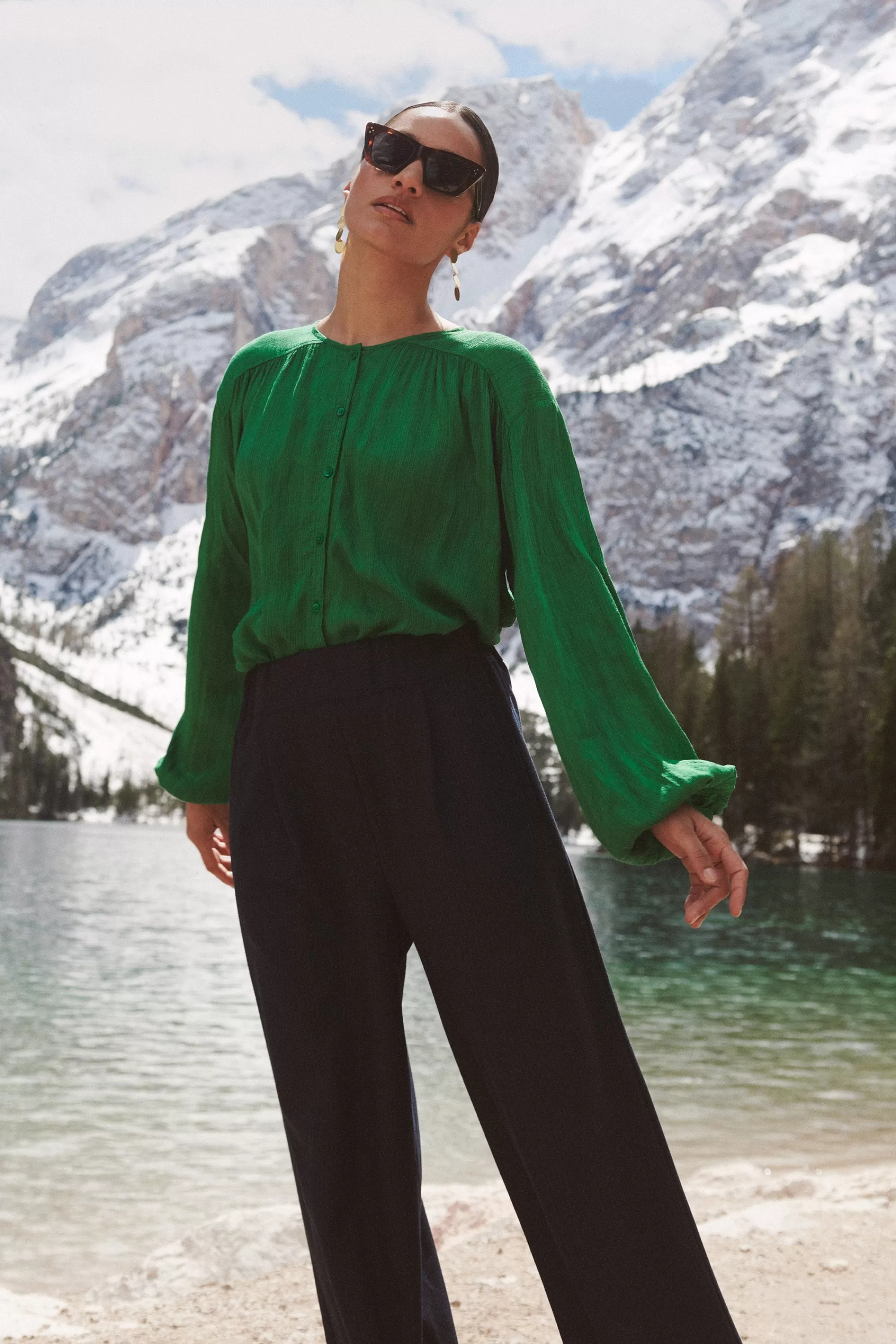 Shop saar blouse | bright green Blouses