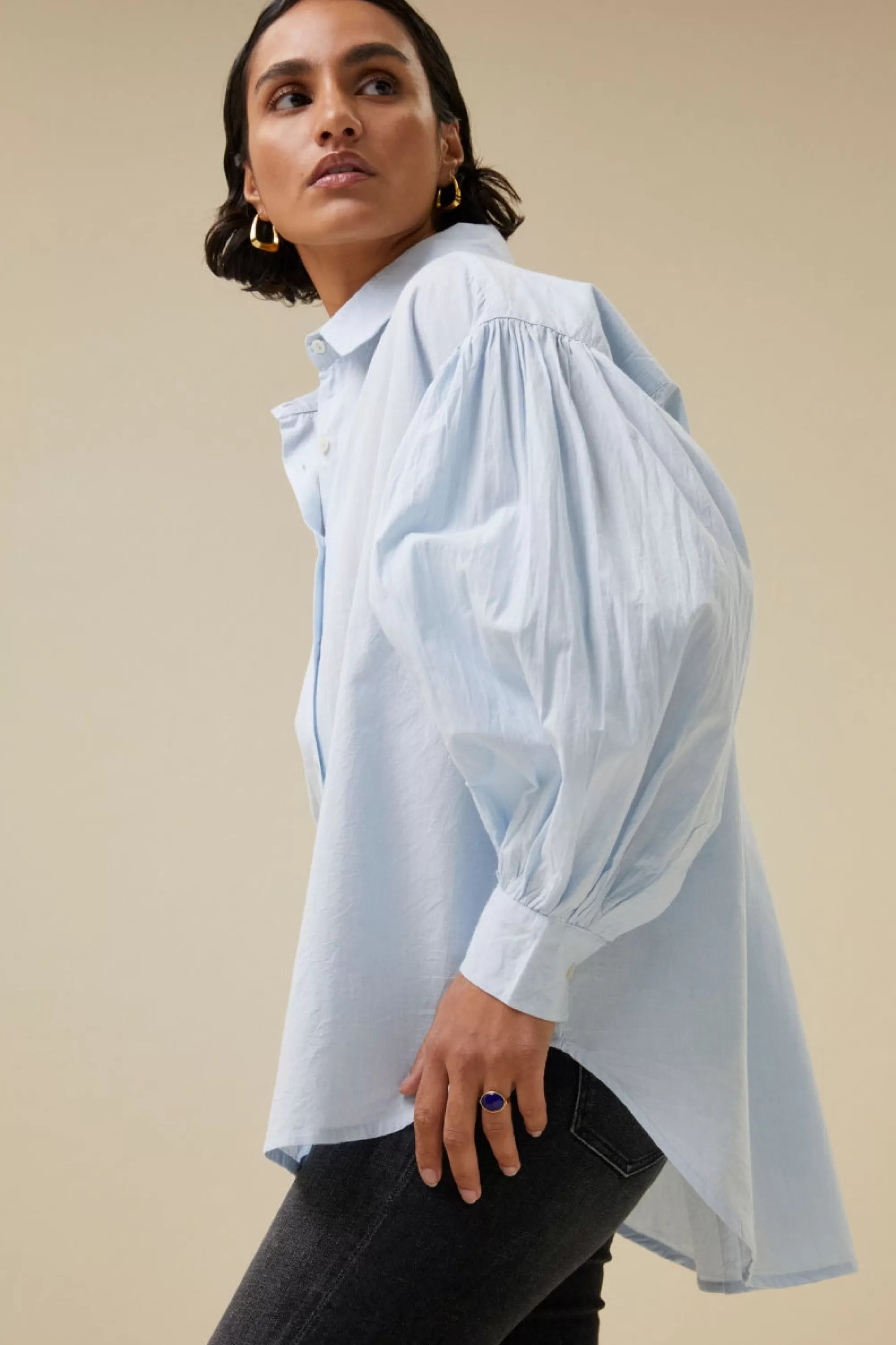 Store sarah chambray blouse | light blue Blouses