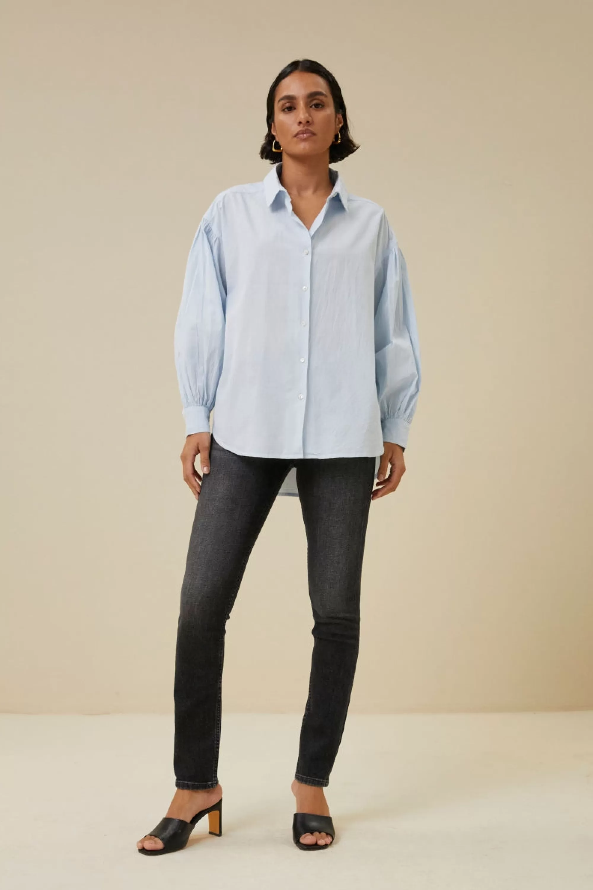 Store sarah chambray blouse | light blue Blouses