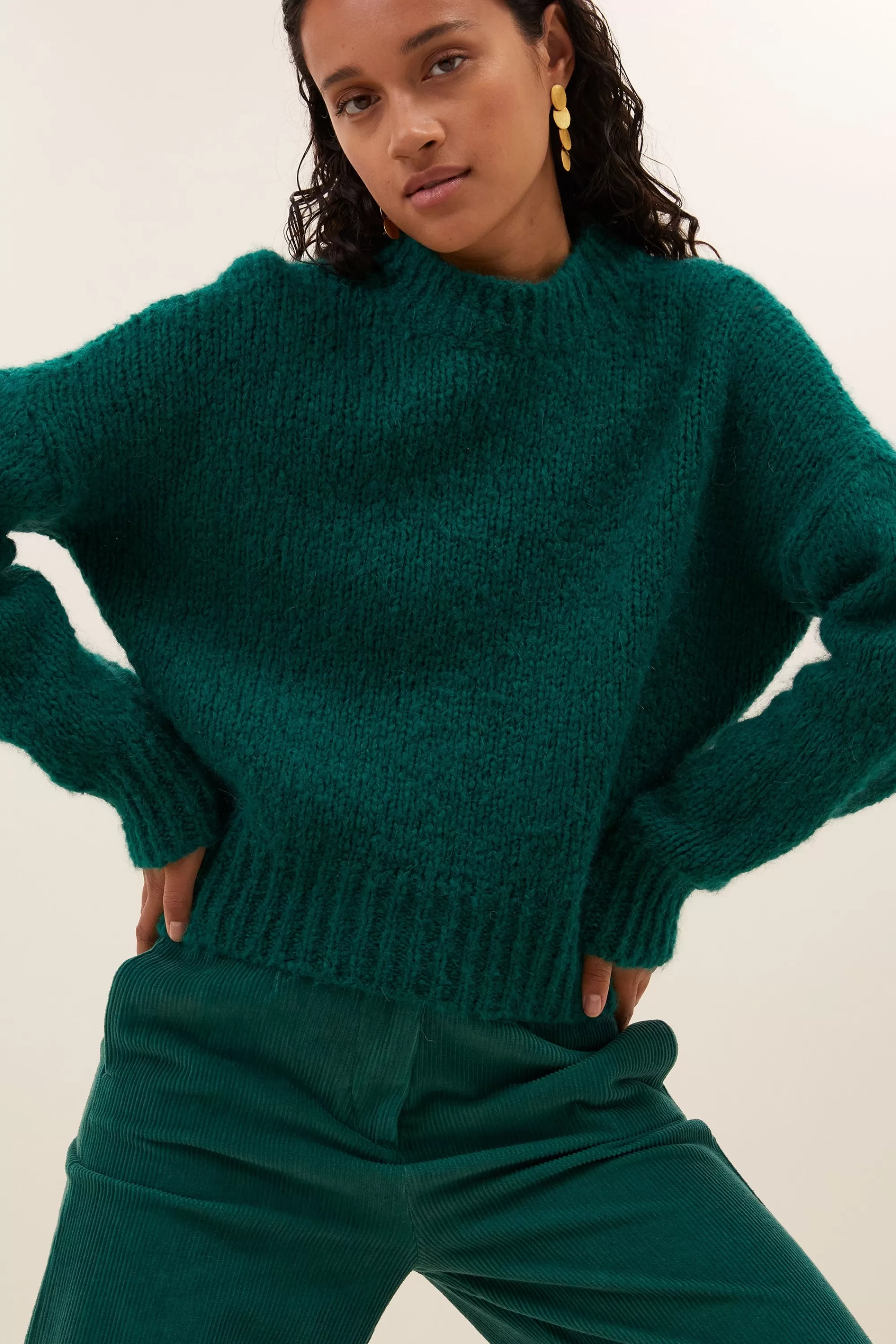 Flash Sale sonny bulky pullover | peacock green Truien