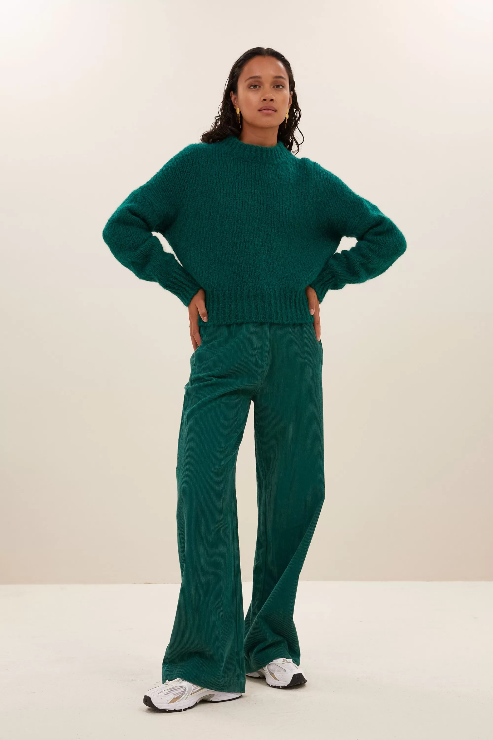 Flash Sale sonny bulky pullover | peacock green Truien