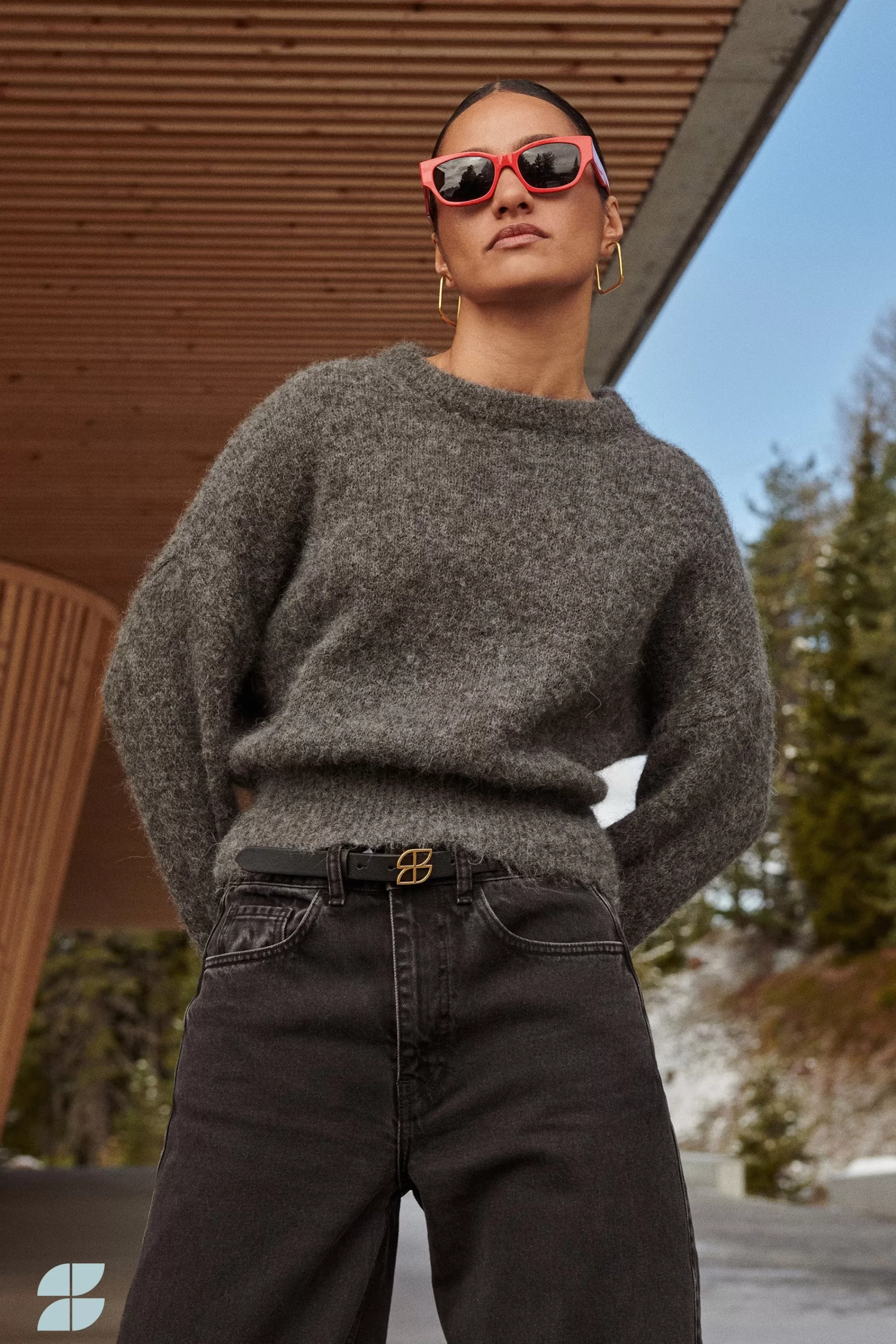 Shop sonny natural pullover | dark grey melee Truien