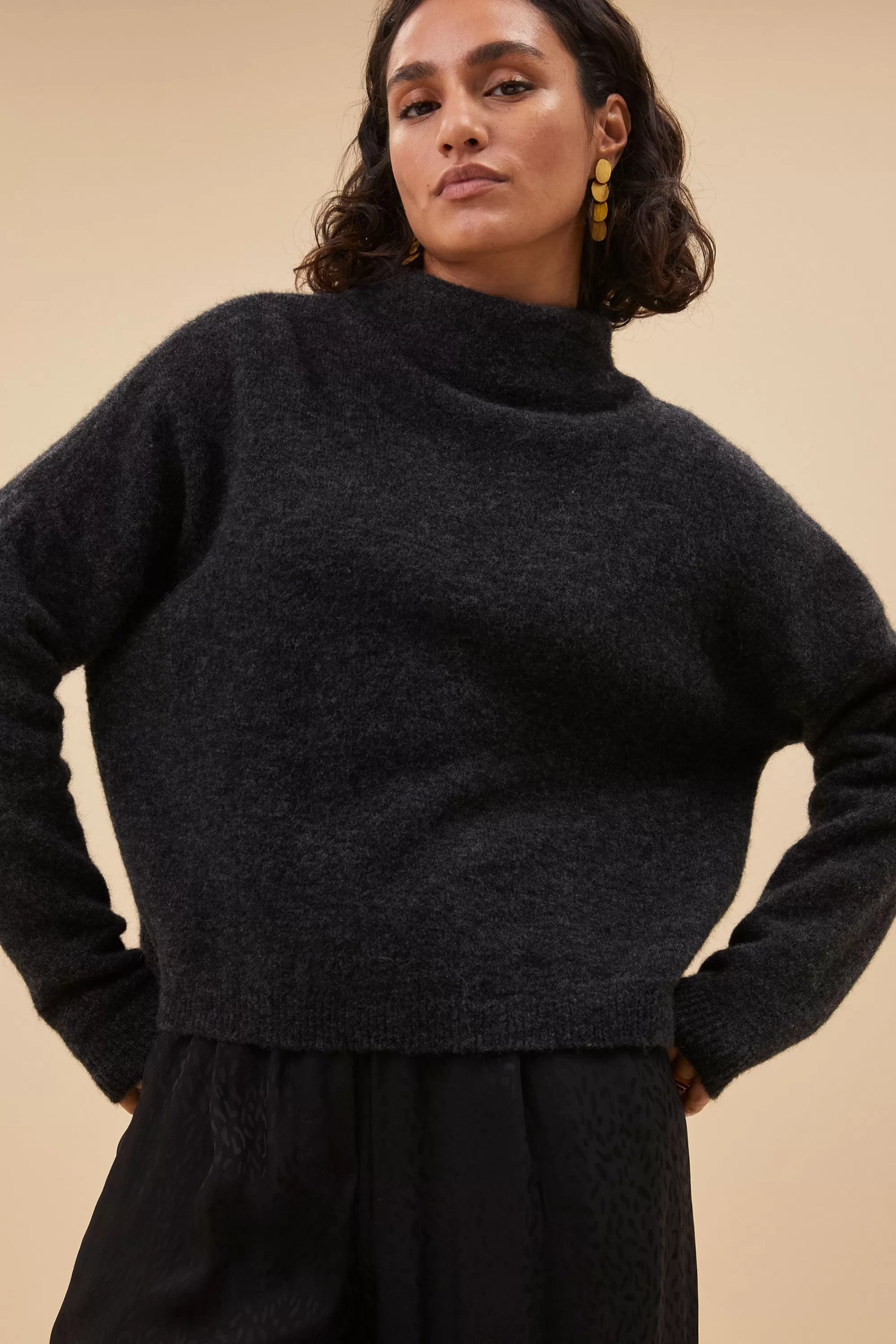 Fashion vinn pullover | dark grey melee Truien